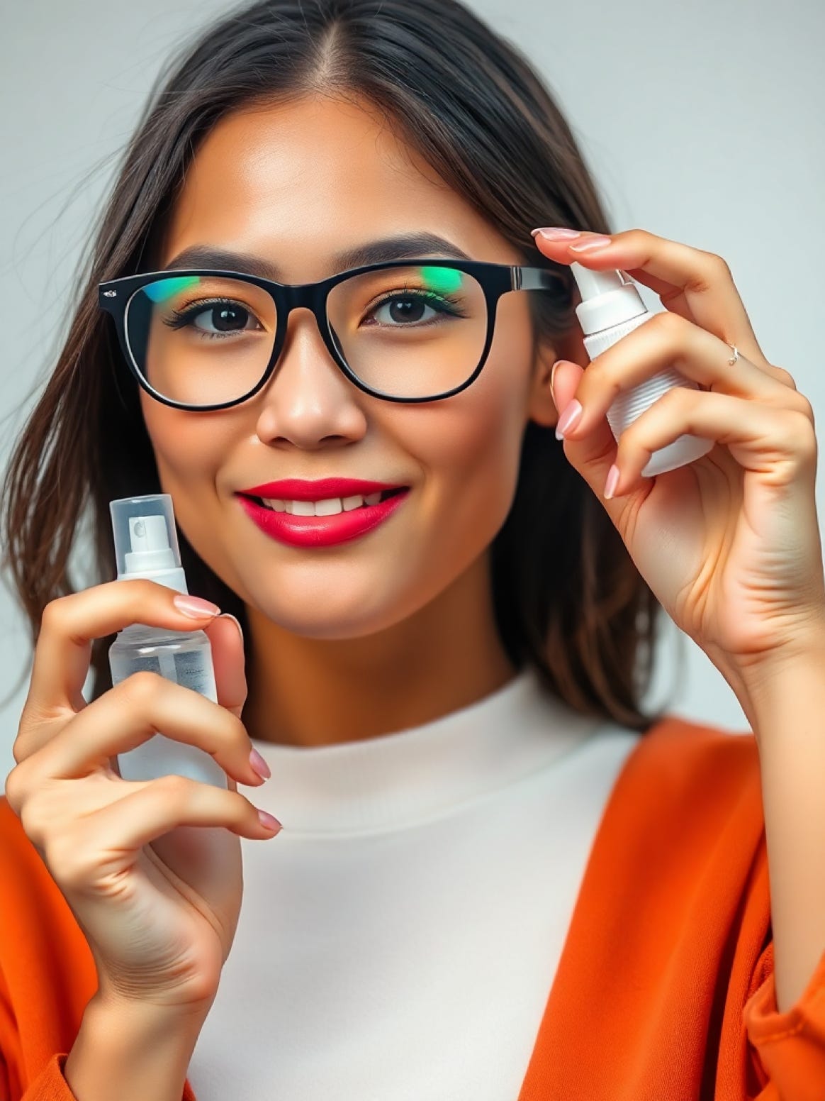 Lens cleaner in model hands