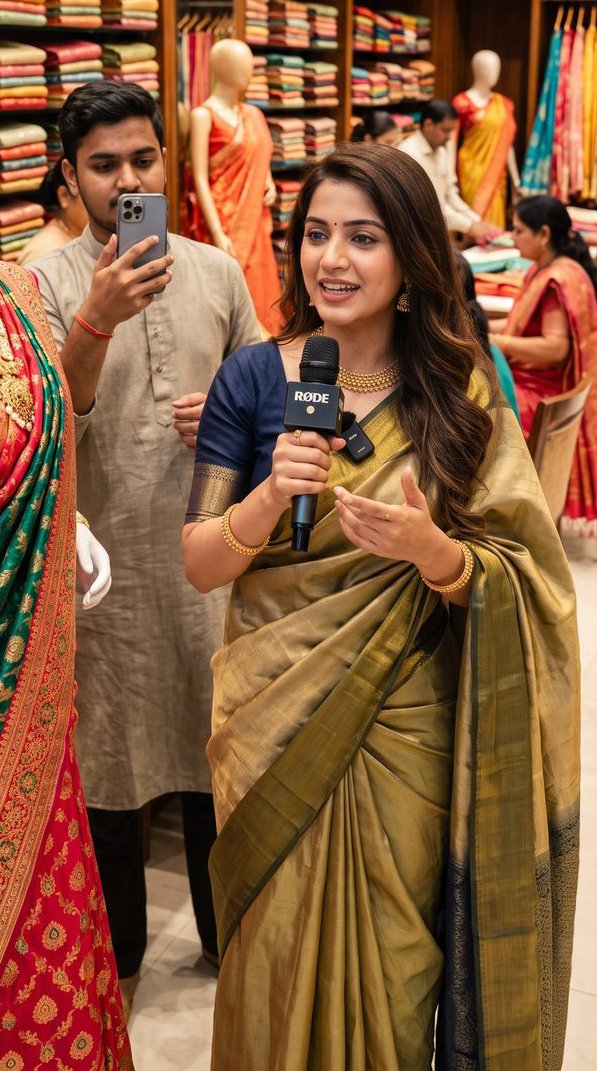 Influencer covering a designer collection launch