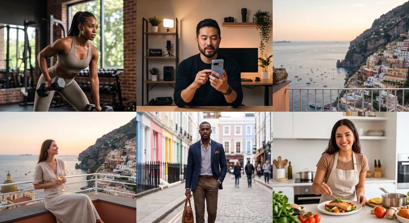 Six creator niches — fitness, tech, travel, fashion, culinary, lifestyle